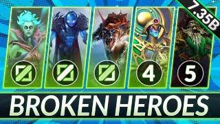 4 MOST BROKEN HEROES in EVERY ROLE  CLIMB MMR FAST in 735B  Dota 2 Meta Guide [upl. by Nwaf]