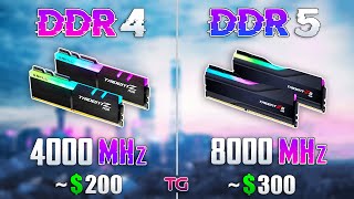 DDR4 4000MHz vs DDR5 8000MHz  Test in 10 Games [upl. by Netsirhc385]