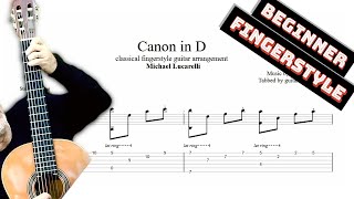 Canon In D TAB  fingerstyle classical guitar tabs PDF  Guitar Pro [upl. by Endres410]