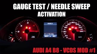 Audi A4 B8  VCDS Coding Mod 1  Needle Sweep Gauge Test [upl. by Howland]