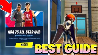 How To COMPLETE ALL NBA 75 ALL STAR HUB CHALLENGES in Fortnite Sink Baskets Quests [upl. by Martel]