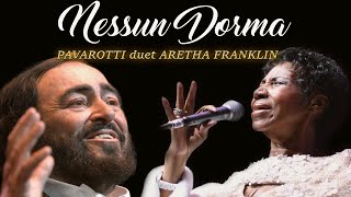 Pavarotti with Aretha Franklin  Nessun Dorma Virtual Duet Mix EPIC Version [upl. by Lodhia]