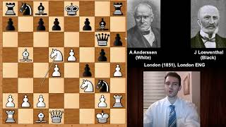 Adolf Anderssen vs Johann Jacob Loewenthal 2  London 1851 [upl. by Attwood850]