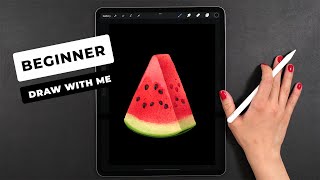 A REAL Procreate Beginner Tutorial 🍉  Draw as a Professional Artist [upl. by Ellehcsor]