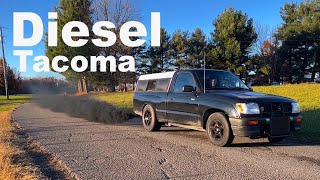 500hp Diesel Tacoma Swap Part 2  om606 [upl. by Elleuqram]