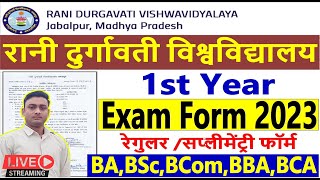 RDVV University Regular Exam Form 2023 BABscBcomBBA 1st Year  RDDV 1st Year Supply Form 2023 [upl. by Wilbur]