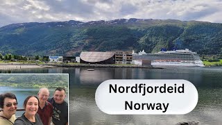 Nordfjordeid Norway on a PampO Cruise Onboard Britannia on a Norwegian Fjords Cruise [upl. by Anyer276]