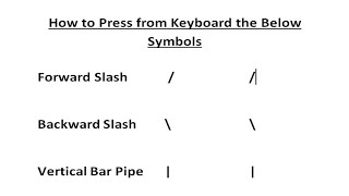 How to Press Forward slash  Backward slash  Vertical Bar from keyboard [upl. by Tutt]