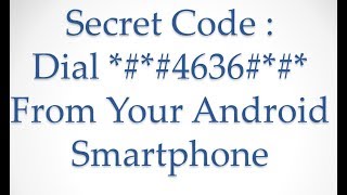 Dial 4636 from your Android smartphone  Secret Code [upl. by Chappie]