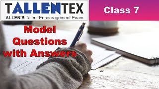 TALLENTEX Overseas Practice Questions and AnswersClass 7Allens Talent Encouragement Exam202122 [upl. by Urba]