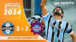 GRÊMIO 3 X 2 CAXIAS  MELHORES MOMENTOS  CAMPEONATO GAÚCHO  geglobo [upl. by Awra]