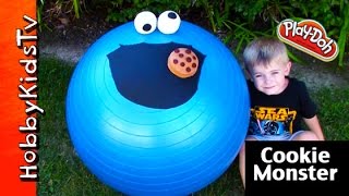 GIANT Cookie Monster PlayDoh Surprise EGG [upl. by Nidya]