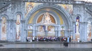 Procession Mariale aux flambeaux at the Sanctuaire de Lourdes  12 July 2024 [upl. by Olodort]