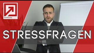 Vorstellungsgespräch  Stressfragen im Vorstellungsgespräch perfekt beantworten [upl. by Yecac]