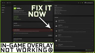 How to fix GeForce experience ingame overlay not working true fix [upl. by Allimak]