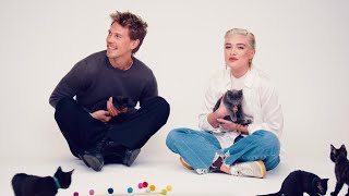 Austin Butler and Florence Pugh The Kitten Interview [upl. by Jacey]