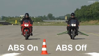 ABS On vs ABS Off on Bike  Brake Demonstration [upl. by Ainegue]