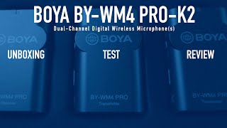 BOYA BYWM4 PROK2 lavalier microphones  Unboxing Test Review [upl. by Pages513]