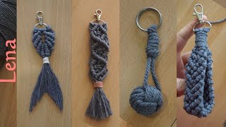 𝗠𝗮𝗰𝗿𝗮𝗺𝗲 with 𝗟𝗲𝗻𝗮 🔑📿 4x Makramee Schlüsselanhänger knüpfen 🔑📿 Macrame Keychain DIY [upl. by Laurens546]