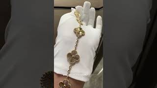 Custom Made Van Cleef Arpels Vintage Alhambra Guilloche Bracelet 18K Real Gold For Men And Women [upl. by Dukey]