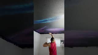 Painting g a Galaxy Ceiling in a Fortnite Room [upl. by Blondell]