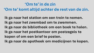 🇳🇱🇧🇪 Nederlands oefenen  ‘Om te’ in de zin [upl. by Sadinoel]