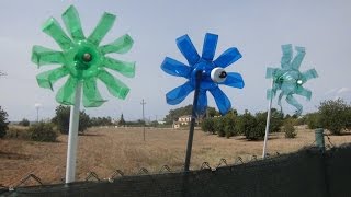 Molinillo de Viento En forma de FLOR🌼 para tu Jardín Hecho con Botellas PET ♻️ Floritere 2022 [upl. by Eceined]