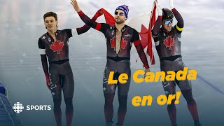 Le Canada règne sur le sprint par équipe aux mondiaux  Patinage de vitesse [upl. by Ayihsa501]