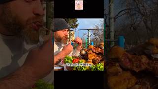 Barbecue of lamb ribs with potatoes in an oven by coolchef cooking lambribs asmr [upl. by Eceinwahs400]