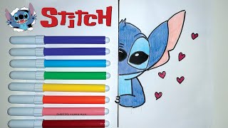 Stitch  Come disegnare Stitch in modo facile  How to draw Stitch  ALEAN Art Videos [upl. by Revorg165]