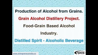 Production of Alcohol from Grains  Grain Alcohol Distillery Project [upl. by Bunce]