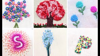 Hand EmbroideryFrench Knot StitchBeautiful Super Easy Design Step by Step Tutorial for Beginners [upl. by Nhor]