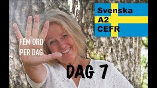 Lär dig svenska  Dag 7 Fem ord per dag  Lär dig svenska  A2CEFR [upl. by Ynnep351]