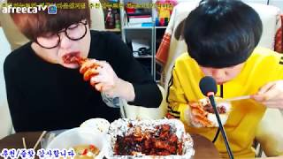 파투 쪽갈비 삐친초코맨 a galbieating broadcast ChocoMan Korean mukbang eating show [upl. by Allissa]