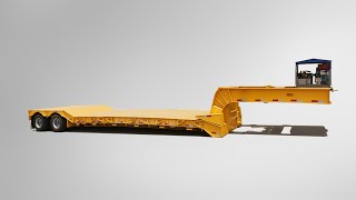 Detachable Gooseneck Lowboy Trailer Front Loading Low Bed Trailer [upl. by Weissman]