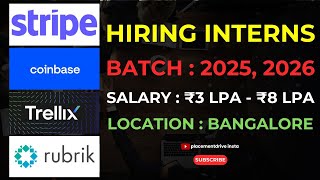 Top Software Engineering Internships for 2025 amp 2026  Stripe Coinbase Rubrik and Trellix [upl. by Nevsa]