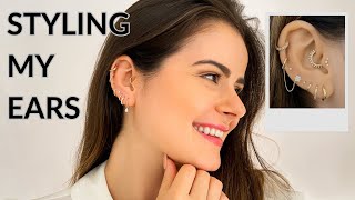 Changing All My EAR PIERCINGS  Styling My Cartilage Piercings With Solid Gold Earrings [upl. by Kessel]