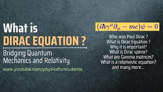 What is Dirac Equation  Dirac Equation Explained  Dirac equation in relativistic quantum mechanics [upl. by Kitrak688]