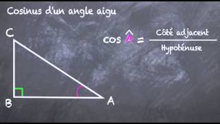 Cosinus dun angle aigu 4eme [upl. by Mesics180]