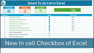 Smart Todo List with Excels New Checkbox Feature [upl. by Yekcor125]