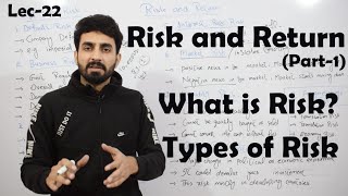 22 Risk and its Types  Risk and Return part1  BBA MBA Business studies [upl. by Nnek]