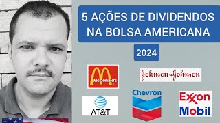 5 grandes empresas pagadoras de dividendos na Bolsa Americana em 2024 dividendosemdólar [upl. by Kcirdehs]