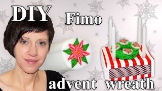 FIMO Adventskranz Polymer Advent Wreath  Tutorial HDDE ENSub [upl. by Katinka]