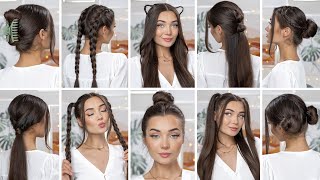 10 EASY HEATLESS BACK TO SCHOOL HAIRSTYLES [upl. by Ailehs]