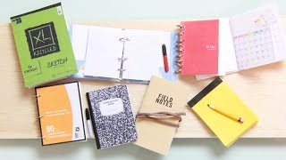 DIY Mini Notebooks  Spiral Notebook Sketch Pad Composition Legal Pad Pencils amp Sharpie [upl. by Eissak]