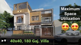 40x40 House Design Villa  3D Walkthrough  Max Space Utilization  Home decor ideas  Home Tour [upl. by Ronoh938]