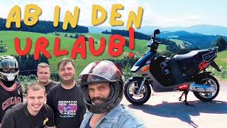 Mit dem Roller in den Urlaub TEIL 1 Geht das gut Aprilia SR50 Peugeot Speedfight und Jetforce [upl. by Atiluj]