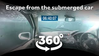 360degree video Escaping the submerged car Virtual trial [upl. by Alehcim]