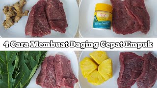 4 CARA MEMBUAT DAGING CEPAT EMPUK  Cara mengempukkan daging sapi [upl. by Yenruoc562]