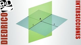 Intersección entre recta y plano en sistema diédrico [upl. by Seraphine]